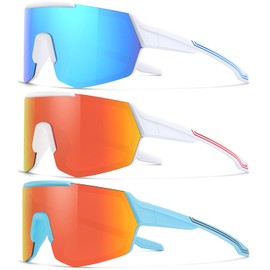 SEKKAF 3Pack Youth Baseball Sunglasses Kids Polarized Sunglasses for Boys Girls Sports Softball UV Protection Goggles