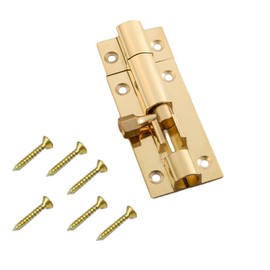 2 Inch Brass Door Bolt Lock Barrel Sliding Lock Gold Solid Door Latch for Bathroom Bedroom Garden Shed Doors