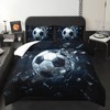 Black White Soccer Comforter 3Pcs Full Size Broken Ball Bedding