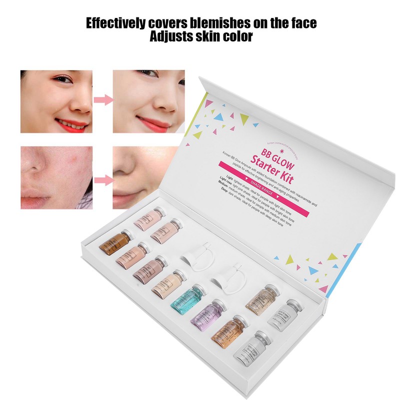 ibcccndc 6pcs Liquid Foundation 6pcs Serum Face Skin Brightening Rejuvenation