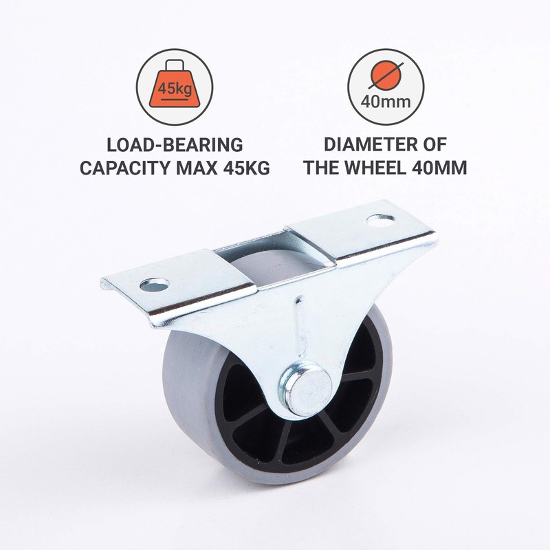 (Pack of 12) 40mm Small Wheel Casters Rubber Casters Casters