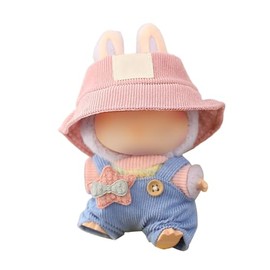 17cm Doll Clothes Set, Overalls Clothes Set for 17cm Dolls, 2 piece set Hat Overalls Outfit Premium fashion cute for 17cm Dolls Accessories (NO Doll) (Blue)