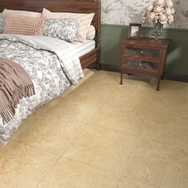 HotDecor Brown Gold Marble Peel and Stick Floor Tiles Waterproof Vinyl Flooring Tan Peel and Stick on Flooring Removable Sticky Tiles for Bathroom Kitchen Bedroom 12 x 12 4 PCS
