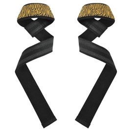 Correas de levantamiento de pesas con patrón de cebras negras amarillas de 26 pulgadas, para entrenamiento de potencia, muñequeras para gimnasio para levantamiento de pesas, levantamiento de pesas
