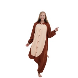 SimZoo Adult Animal Onesie Pajamas, Men and Women's Monkey Costume Sleepwear, One-Piece Unisex Homewear