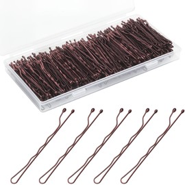 300 Pcs Bobby Pins Brown for Women and Girls, Reusable Invisible Wave Non Slip Brown Hair Pins, 2Inches Bulk With Storage Box