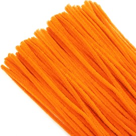 TOAOB 100pcs Pipe Cleaners Orange Pipe Cleaners Chenille Stems 6mm x 12 Inch Fuzzy Sticks Crafts Supplies for DIY Art Crafts Decorations