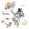 DaraBaby Vinil Decorativo Astronauta Planetas Habitación Niño Bebe