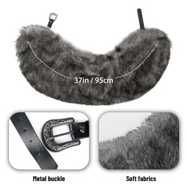 Viking Fur Shawl Collar Medieval Faux Fur Mantle Shoulder Wrap for Women Viking Costume Accessory-Grey