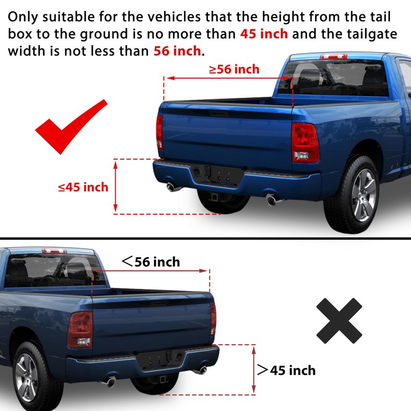 KEWISAUTO Foldable Pickup Truck Tailgate Ladder, 45" Heavy Duty Universal