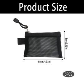 Nzexlyva 6 Pcs Small Toiletries Pouch with Zip, Mesh Zipper Pouch Bags for Coin Bags, Travel Pouch, Small Toiletry Bag, Travel Minis, Portable Organiser for Lipstick, Data Cable, Headphones