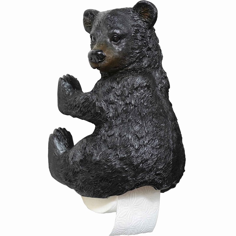 Black Forest Décor - Bear Cub Toilet Paper Holder for
