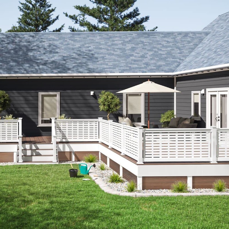 6'x36 T-Top Vinyl Rail for Decorative Screen Panel Infill, White