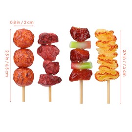 NUOBESTY Barbecue BBQ Cooking Kitchen,Play Food Sets for Kids Kitchen,Pretend Food Skewers Toys,BPA- Free Display Props Educational 4pcs