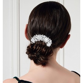 Women's Flower Austrian Crystal Bride Wedding Hair Side Combs Hair Accessories Spade Art Deco Floral Bridal Side Combs Headpiece for Women, Brides Hair Accessories / Gift Box