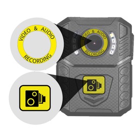 Yellow Body Camera Body Cam Video Recording Stickers CCTV for Front of Body Worn Cameras Works With Brifield BR1 BR3 Recall Stealth Scout Drivesmart Defender
