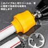 ADOFUN 電気ドリル 塩ビ管スレッダーキット PVCスレッドメーカー用電気ドリルパイプスレッダー PVCスレッドメーカーツール パイプタップダイセット タップカッターセット 3つのダイが付き 対応スレッダーキット 手動