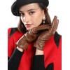 FEIQIAOSH Winter Leather Gloves for Women, Cashmere Lined Touchscreen Gloves