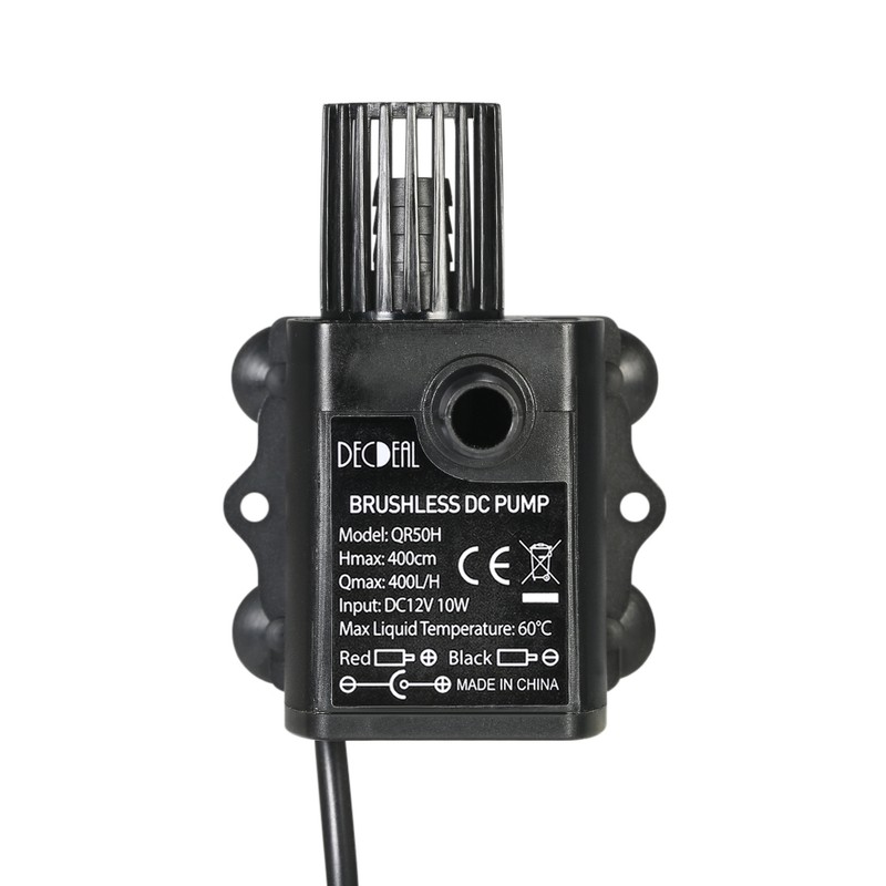 Decdeal Ultra-quiet Mini DC12V 10W 400L/H Lift 400cm Brushless Water