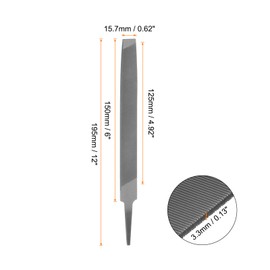 HARFINGTON Mill File 6 Inch 3.3mm High Carbon Steel Single Cut Flat Hand Rasp File for Deburring and Removing Material