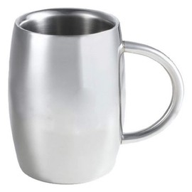 Visol"Emerald" Double Walled Stainless Steel Mug, 14-Ounce, Chrome