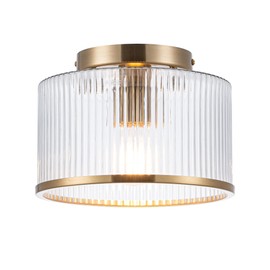 MAYNA 3-Light Retro Farmhouse Flush Mount Round Vintage Metal and Wood Ceiling Light Fixtures, Rustic Ceiling Lamp for Kitchen, Hallway, Entryway, Bedroom, Dining Room