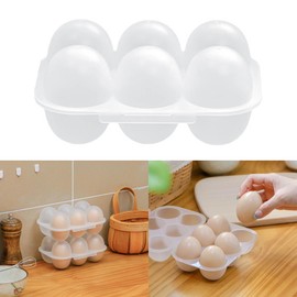 Mini Eggs Holder 6 Grid Eggs Storage Container With Fixed Handle Plastic Eggs Storage Box Outdoor Camping Eggs Carriers Transparent Eggs Holder Eggs Storage Box For Kitchen Restaurants Easy To Clean