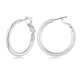 YANODA Thin Big Silver Hoop Earrings for Women Sterling Silver Large Hoop Earrings Hypoallergenic Silver Hoop Earrings Thin Silver Hoop Earrings 20mm