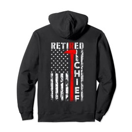 Firefighter Chief American flag gifts retired Fire Chief Pullover Hoodie