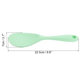 uxcell 2pcs Silicone Rice Paddle, Non Stick Rice Spoon Silicone Rice Spatula Heat Resistant Rice Cooker Spoon, Light Green