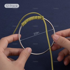 AUEAR, 12 Pack 3 Inch Metal Crafts Hoop Silver Dream Catcher Rings for DIY Wall Hanging Craft, C8879_12_02212024