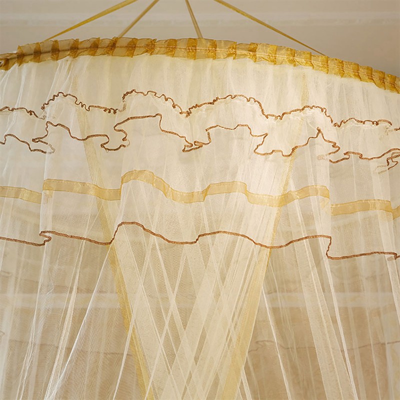 Breathable Round Canopy Lace Princess Style Mosquito Net Bed Curtain