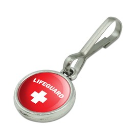 GRAPHICS & MORE Lifeguard Red and White Antiqued Charm Clothes Purse Suitcase Backpack Zipper Pull Aid