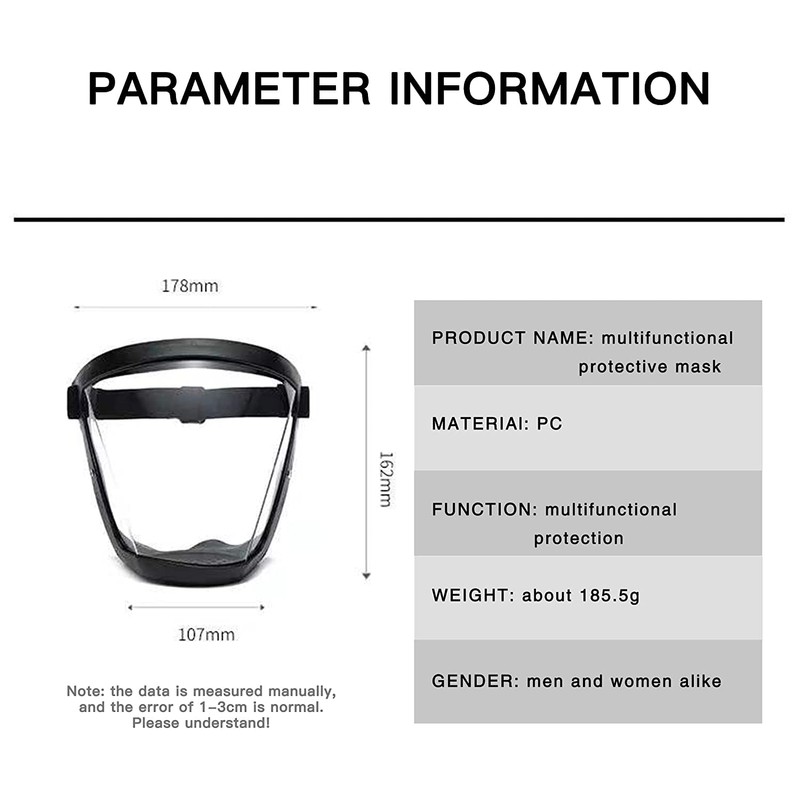 Super Protective Anti-Fog Face Shield，Shield Full Face Mask，Transparent protective full