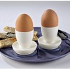 2 x Egg Cups with Suction Base – White Plastic