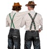 Heavy Duty X-Shape Braces/Suspenders with Edelweiss Pattern, 4cm - Dark