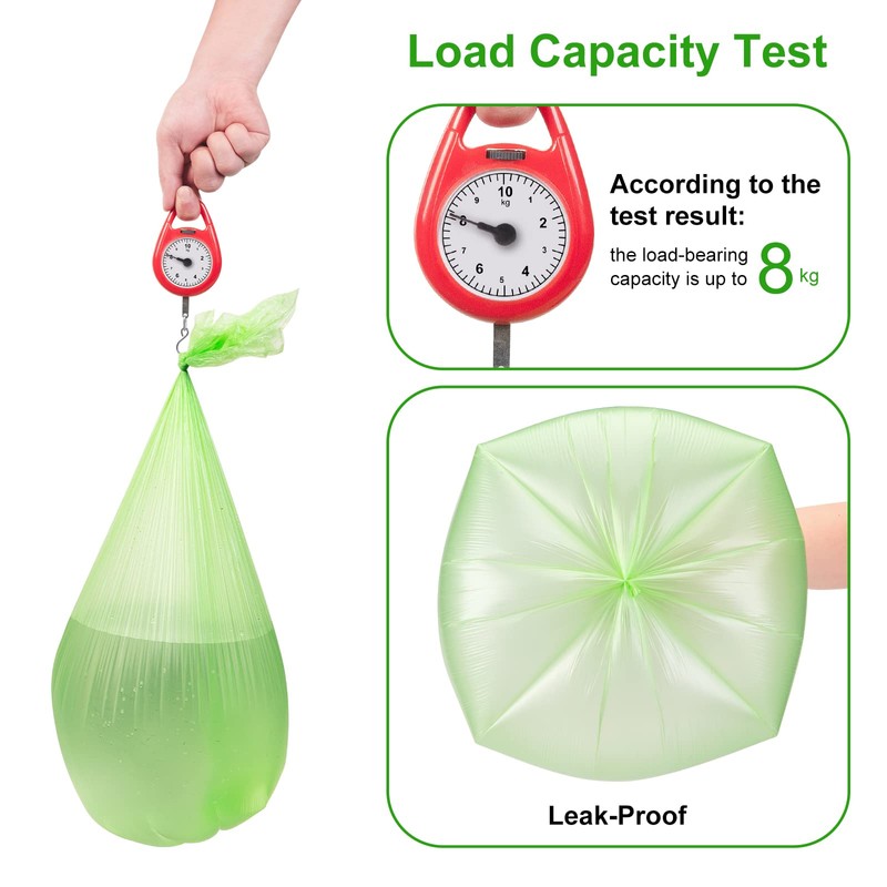 Small Trash Bags 2-2.6 Gallon Plant Starch Based, Inwaysin 200