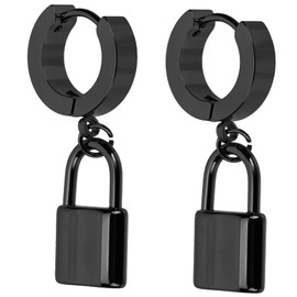 Ipetboom 1Pair Hoop Earrings for Women Lock Style Earrings Lightweight and Comfortable Design Novelty Ear Jewelry for Daily Wear and Special Occasions present Option