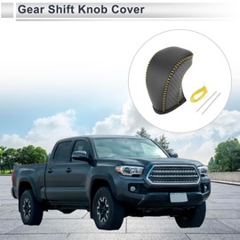 RATCHROLL Gear Shift Knob Cover for Toyota Tacoma 2016-2022 Anti-Slip Stick Shifting Handle Protector Faux Leather 1 Pc Black Carbon Fiber Yellow