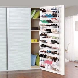 36 Pairs Over the Door Shoe Rack 12 Layers Wall Hanging Closet Shoe Organizer Storage Standcolor: White Color