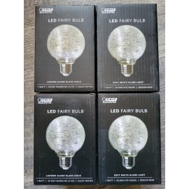 Feit Electric LED Fairy Globe Light G25 Soft White Crackle Glass FY/G25/SW/CR/L