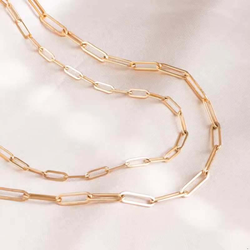 Stainless Steel Link Chain Choker Necklace for Women – Delicate