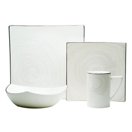 Red Vanilla OR200-904 4 Piece Orbit Place Setting, White