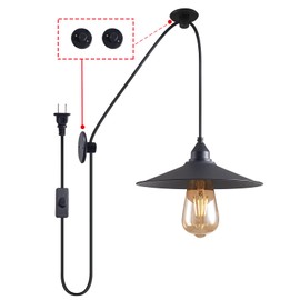 KOLAKODLUX Hanging Lamp with Plug in Cord Outdoor Lamps for Patio Waterproof Pendant Light with Plug Outdoor Lamps for Patio Waterproof Hanging Pendant Light with Plug in Cord MA6006