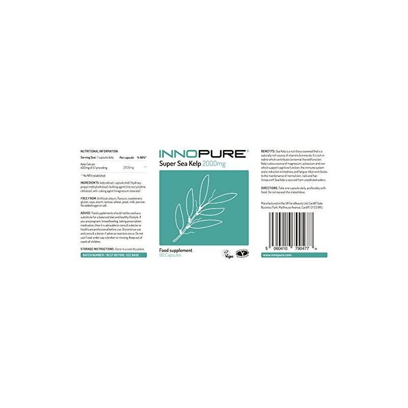 INNOPURE Sea Kelp Double Strength 2000mg - Vegan, Vegetarian Society