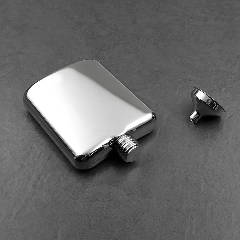 iSavage 6oz Hip Flask Popular Shape 18/8 Stainless Steel Mirrored