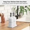 White Dish and Hand Soap Dispenser Set - Glass Kitchen