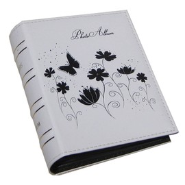 (White) - Yepmax Vintage Pocket Photo Albums for 5x7 Photos Black Butterfly and Flowers