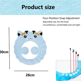 Baby Shower Cap,Kids Hair Washing Shield,Adjustable Kids Shampoo Cap,Hair Washing Aids for Kids,Baby Toddler Hair Washing Shield with Ear Cover,Shower Cap for Kids,for Kids Eyes Ears Protection