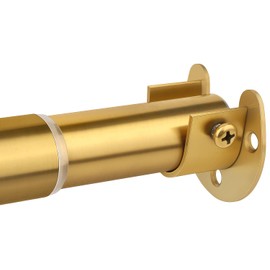 Closet Rods for Hanging Clothes, 17 to 52 Inch Adjustable Metal Closet Rod, Heavy Duty Closet Poles for Wardrobes, Closet, Laundry, Bathroom, Windows, Easy Installation, Gold